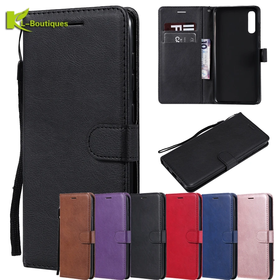 

For Samsung Galaxy A70 Leather Case on for Coque Samsung A70 A 70 Cover Classic Plain Style Flip Wallet Phone Cases Women Men