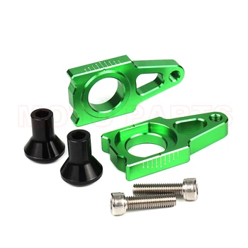 

Pair CNC Rear axle Slider blocks Spindle Chain Adjuster Falling Protection cap for KX250 KX450 dirtbike