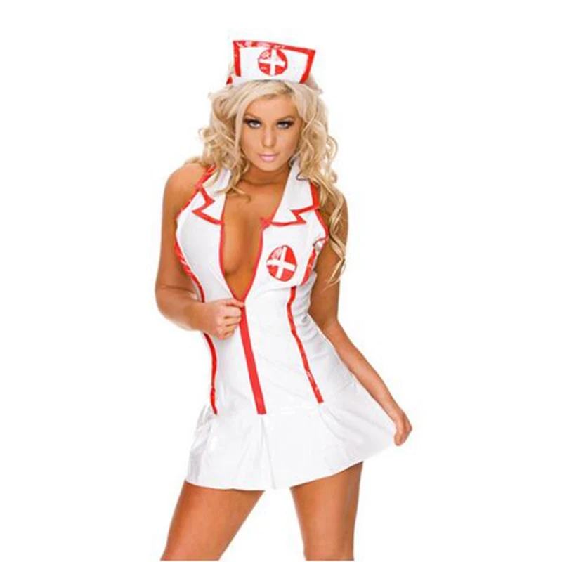 12.5US $ 26% OFF|Low cut Helterneck Nurse Uniform Pure Angle Cosplay Costum...