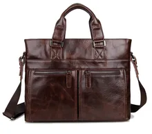 High-grade Real Genuine Leather Men Messenger Bag Cowhide Portfolio Shoulder Bag Business Laptop Briefcase Men’s Bag #VP-J7220