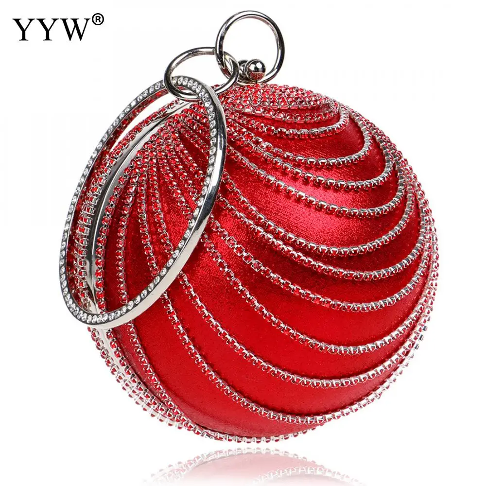 Bolsas de Embreagem Bolsa de Diamantes Bolsas de Noite Strass Borla Mulheres Anel Rodada Partido Embreagens Bolsa Bolsas Cadeia Ombro