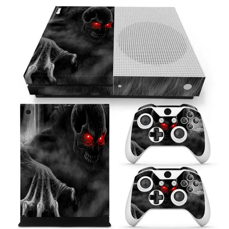 Наклейка с изображением черепа для Microsoft Xbox One Slim + 2 шт. чехла контроллеров S