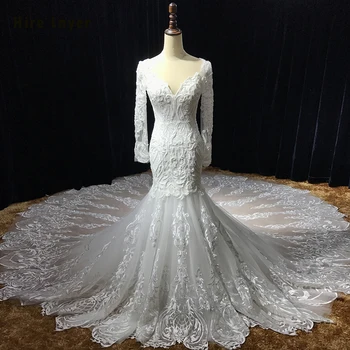 

Hire Lnyer Newest Arrive Ivory Bridal Gowns Vestido De Noiva Sereia Customize Appliques Mermaid Wedding Dress Imported-China