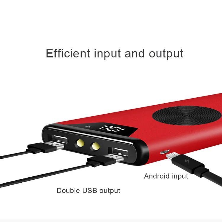 20000 мАч QI Беспроводное зарядное устройство Power Bank для iPhone Samsung светодиодным