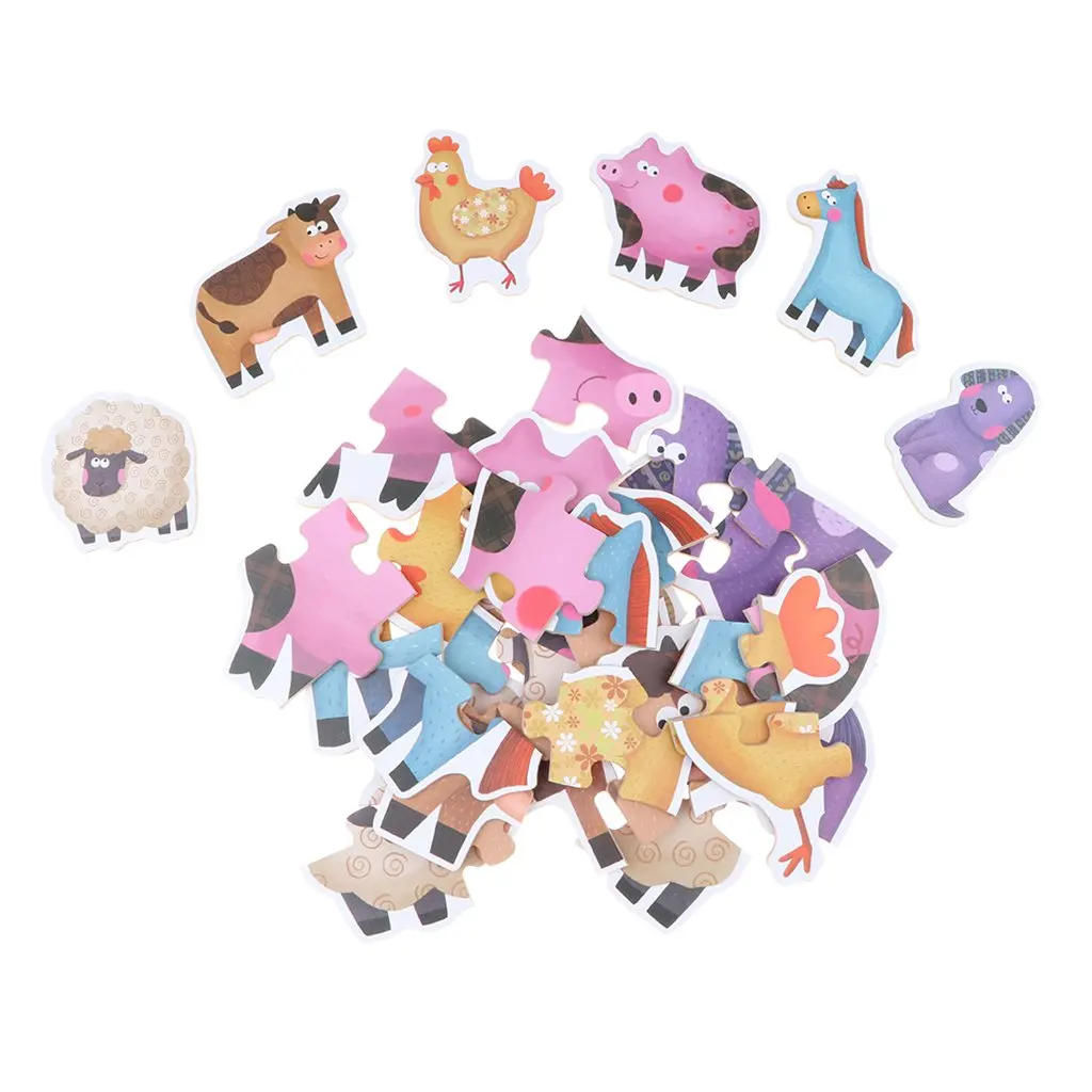 6 шт. бумажный пазл животные цвет форма для раннего развития игрушечные лошадки подарок на день рождения для детей малышей