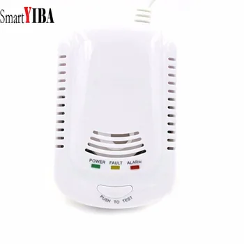 

SmartYIBA Wired Gas Detector Combustible Gas Sensor Gas Leakage Alarm Tester Sensor Light Voice Prompt Warning for Home Kitchen