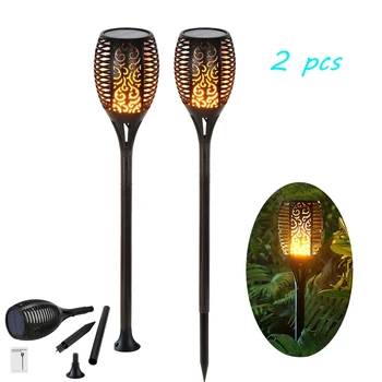 

IP65 Waterproof Solar-powered LED Flame Lamp 96 Led Flickering Dance Torch Light Outdoor LED Fire Lights Garden Decoration