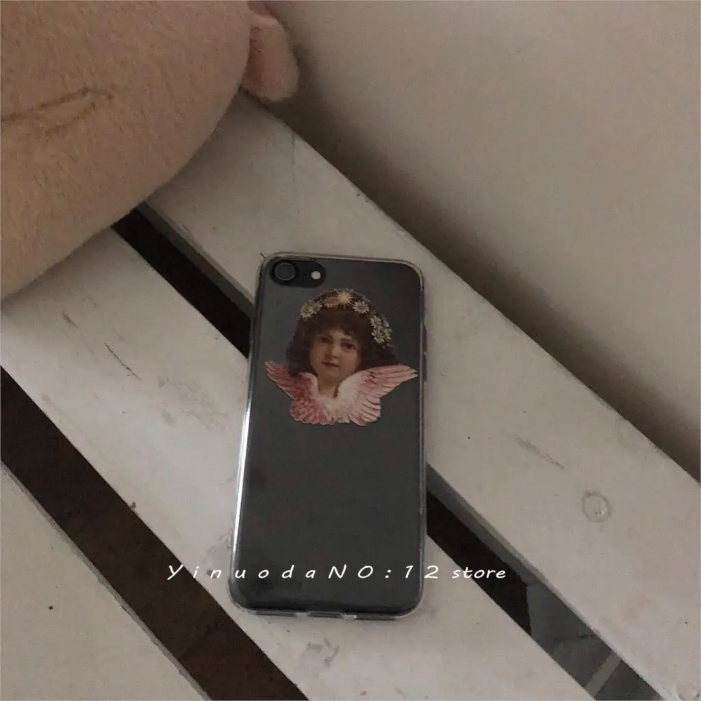 Yinuoda Ультра HD прозрачный полая винтажная картина маслом стиль милый маленький ангел "Бог благословит вас" чехол для телефона для iphone X XS 7 8