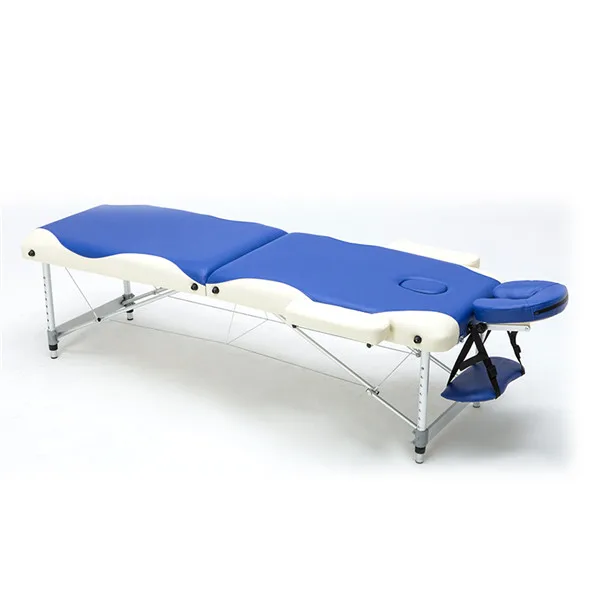 Массаж и релаксация алюминиевый Портативный расслабляющий массажный стол с регулируемым лицом Колыбель спа кровать Татуировка складной салон мебель - Цвет: Blue Color