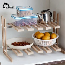 Fheal Регулируемый кухонной полки съемный двойной Слои раковина организовать держатель для ванной косметическое стеллаж для хранения обуви