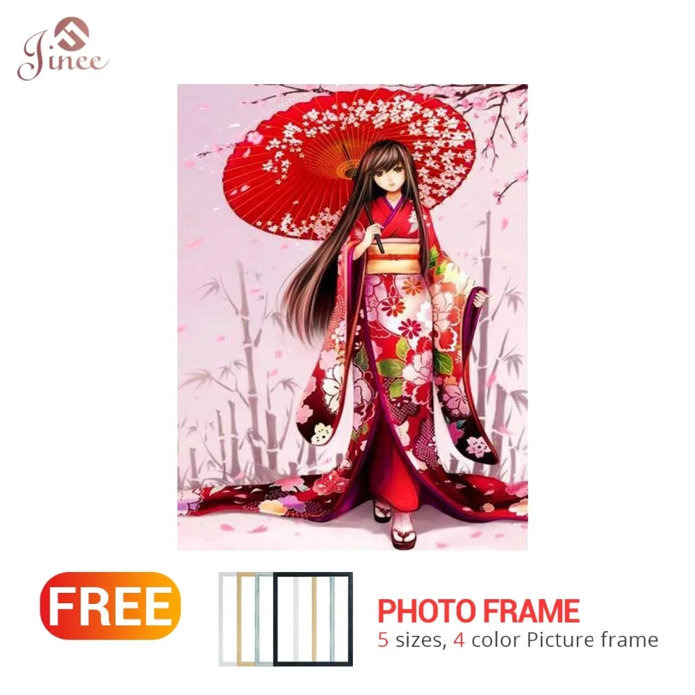 5D DIY Geisha Diamond painting Japan Women Embroidery Diamond Cross
