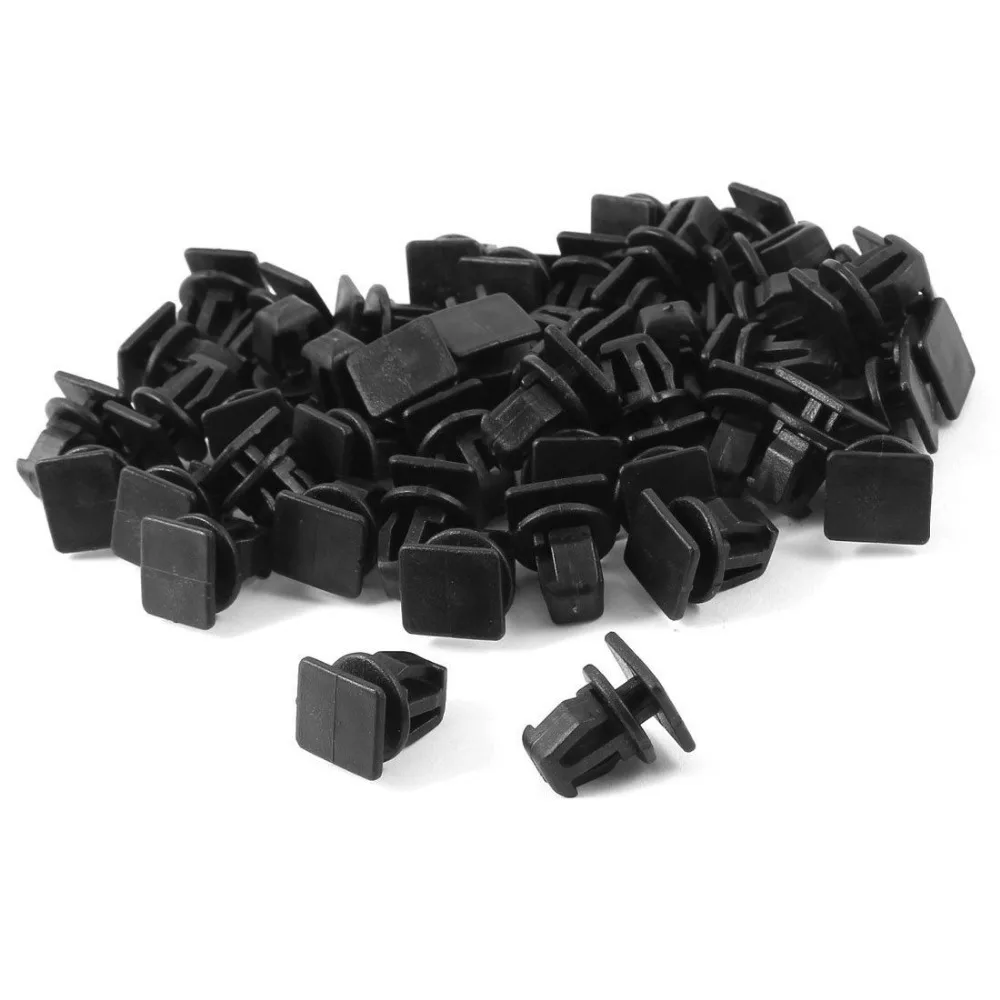 50 Pcs Auto Car Fender Black Plastic Rivets Fasteners 17mm x 14mm x