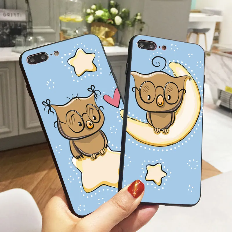 

Cute Owl BFF Best Friends Cases for iPhone 6 6S 5 5S SE 7 Case Couple Matching Soft Phone Cover for iPhone 8 Plus X XR XS Max