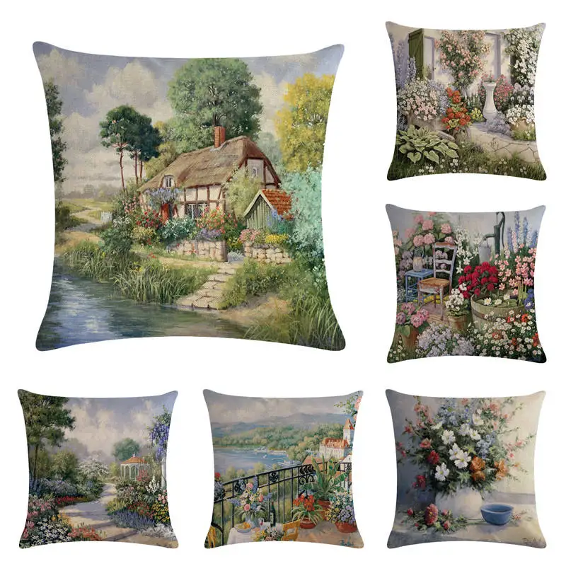 

Country scenery--3 HomerDecor Cushion Cover Throw Pillowcase Pillow Covers 45 * 45cm Sofa Seat Cushion Decorative