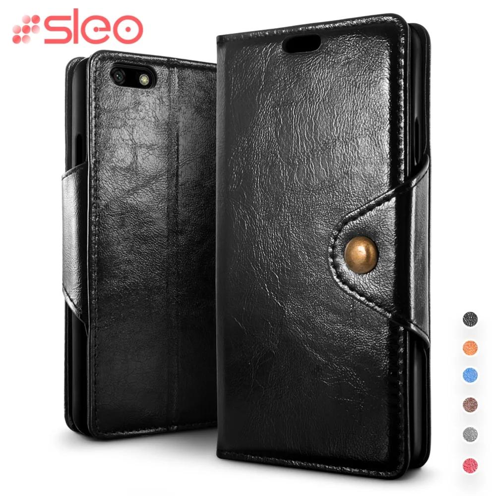 SLEO ретро кожаный чехол для huawei Y5 2018 Coque Роскошный кошелек Стенд флип Prime чехлы |