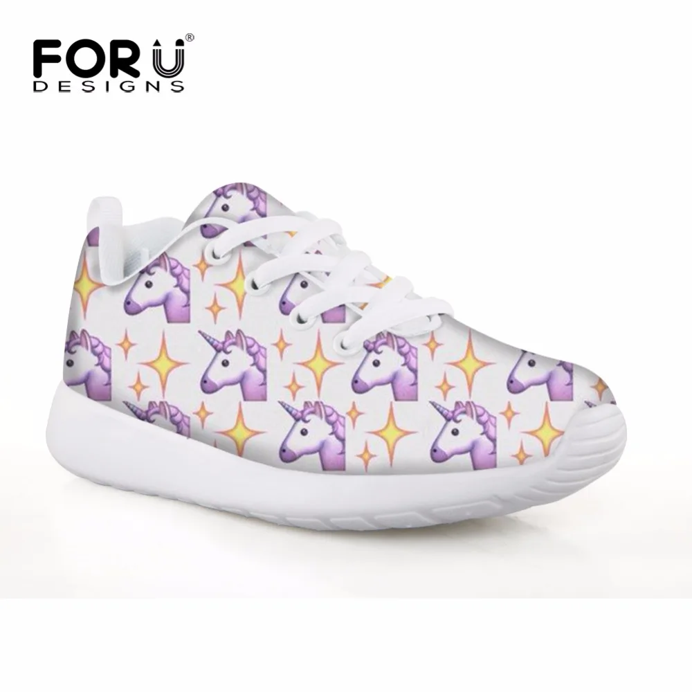 

FORUDESIGNS Children's Sneakers Sport Shoes for Girls Rainbow Unicorn Printing Kids Football Shoes Lightweight Running Shoe 2018