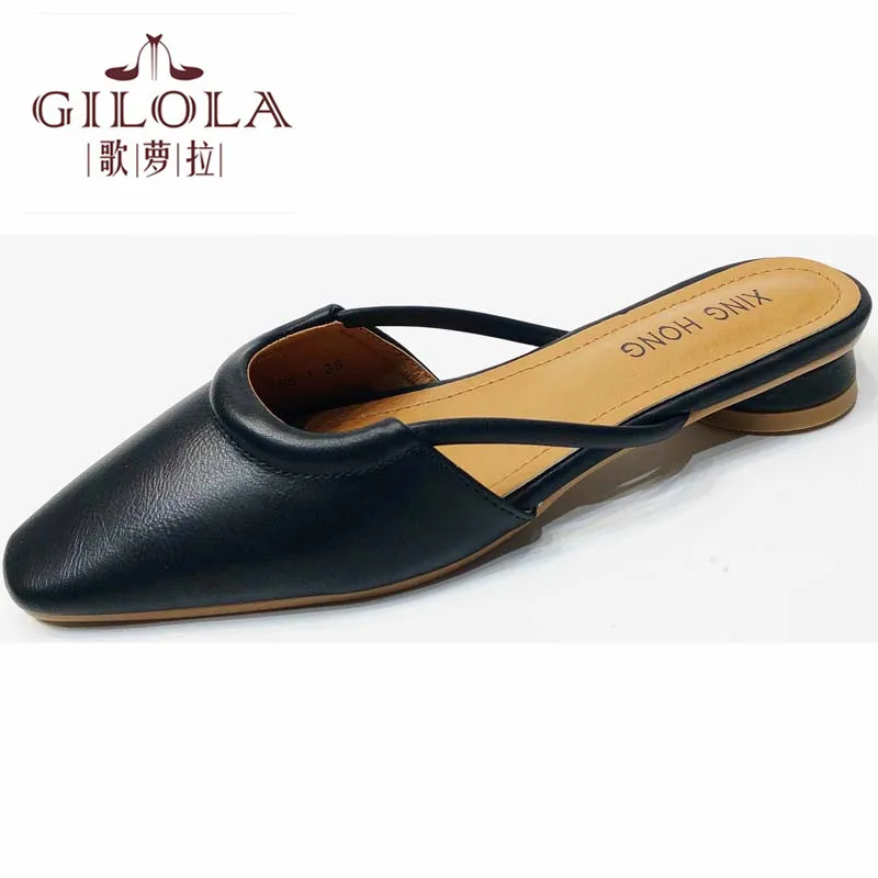 

New Summer Women Sandals Low Heels Shoes Fashion Pointed Toe Slip On #Y0057154Y