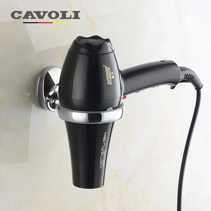 Cavoli Zinc Alloy Stainless steel Chrome Hair Dryer Holder Wall mounted