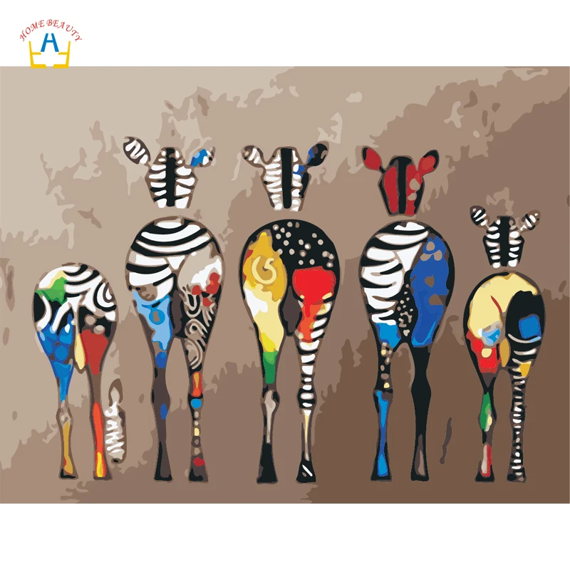 

Zebra Oil Paintings Picture By Numbers For The Living Room Wall Decor Coloring By Numbers on canvas Abstract For Drawing 6493