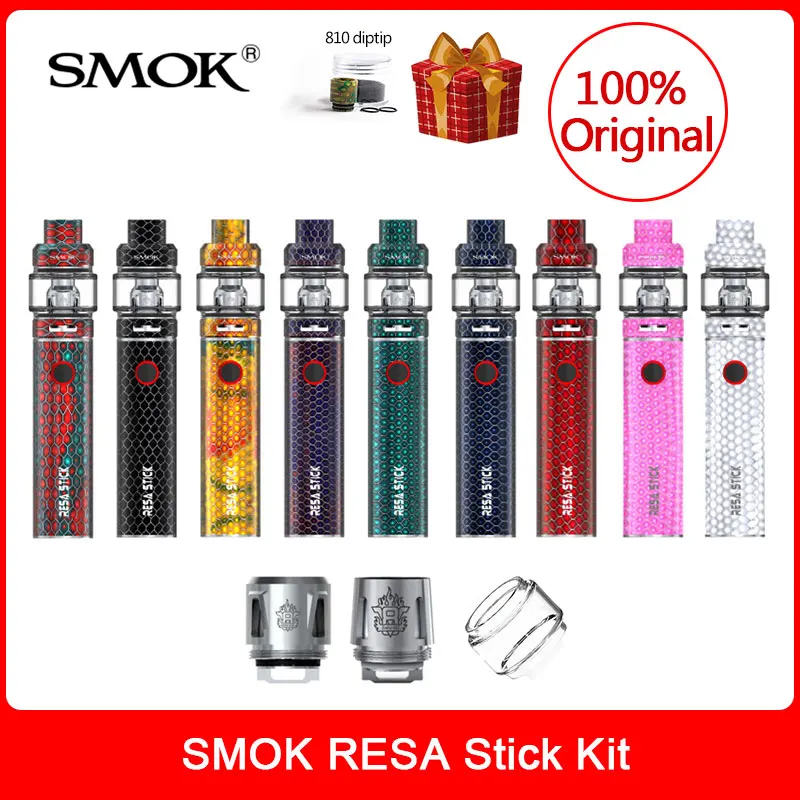 Original SMOK RESA Stick Kit with Built-in Battery 2000mah + Resa Baby Tank + V8 Baby Mesh+M2 Coil For Electronic Cigarette Vape