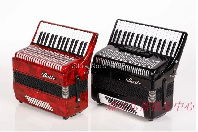 Best price at $432 Cheap Free Shipping Accordion, 48Bass 30 Keys Accordion with Red and Black Color Available