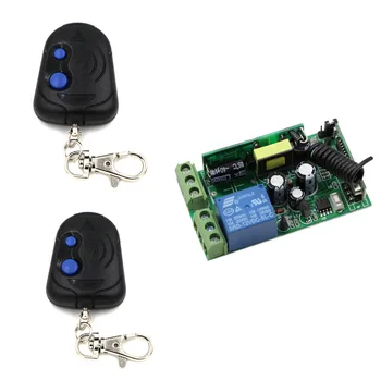 

New AC 85V 110V C220V 250V 1CH 10A Wireless RF Remote Control Switch 2*Transmitter+ 1*Receiver with Cover For Access Door