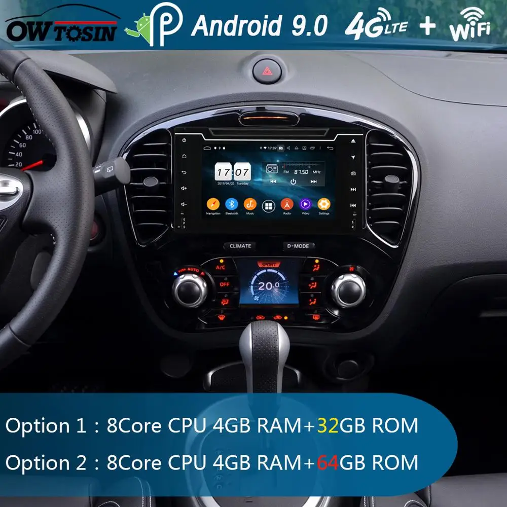 Cheap 7"IPS 1920*1080 8Core 4G RAM+64G ROM Android 9.0 Car DVD Player For Nissan Juke 2004 2005 2006-2016 DSP Radio GPS Parrot BT Adas 1