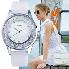 SINOBI Montre Femme 2017 Mode Femmes Crytal Poignet Montres Blanc Bracelets Cadeaux pour la Nouvelle Année Dames Genève Quartz Horloges