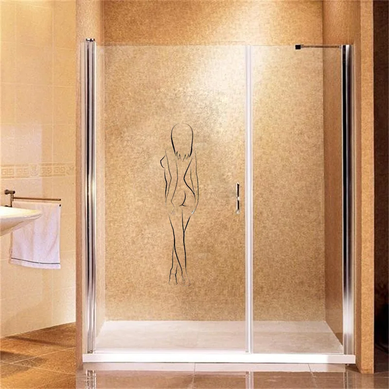 Sexy Nude Naked Girls Bathroom Glass Door Sticker 2WS0055