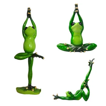 

Resin Yoga Frog Figurines Miniature Frog Figurines Decoration Modern Home Sculpture Resin Model Creative Gifts Animal Ornaments