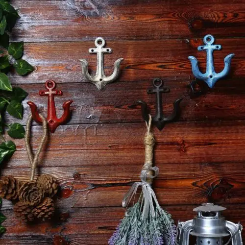 

4 PCS Industrial Furniture Hangers Metal Wall Mounted Hook Cap Clothes Towel Home Bedroom Metal Hooks