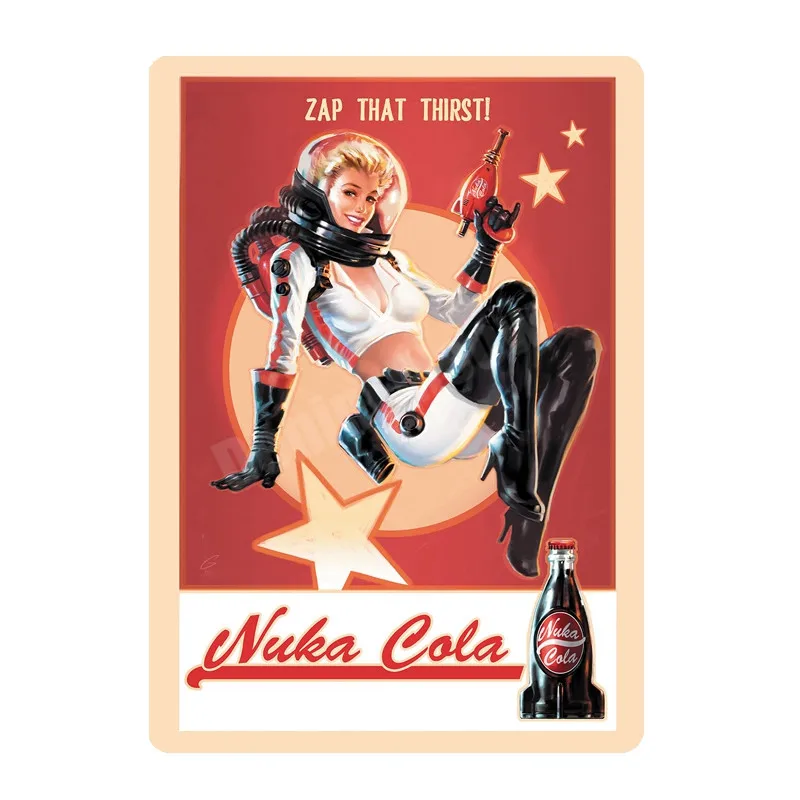 Nuka Cola ретро металлические знаки Бар Паб декоративная тарелка Fallout настенные наклейки любителей игр художественная жестяная живопись винтажный домашний декор N258 - Цвет: G