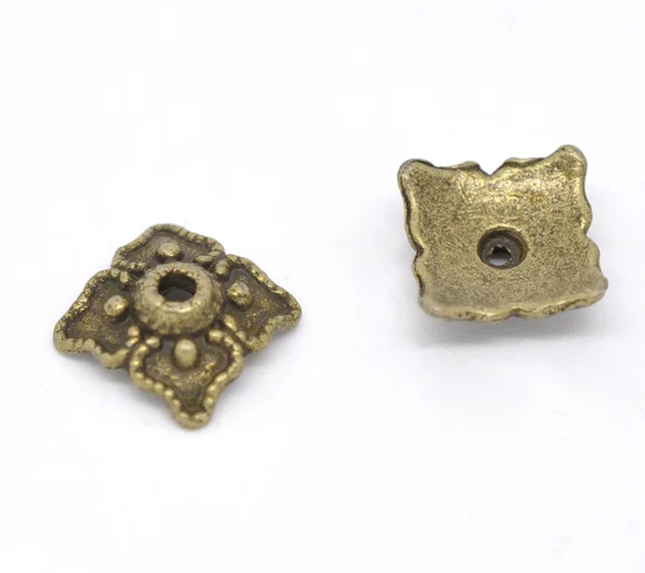 

DoreenBeads 100 Bronze Tone Square Bead Caps Findings 8x8mm (B14478)