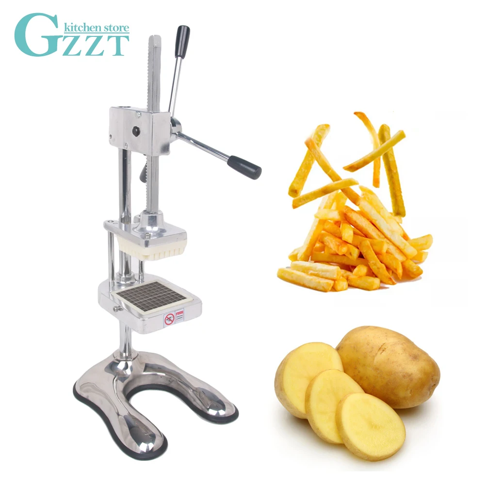 

Vertical Manual Cut Fries Machine Potato Cutter Slicer Fruit Vegetable Cutter 8mm/10mm/12mm Stainless Steel Blades Kitchen Tool