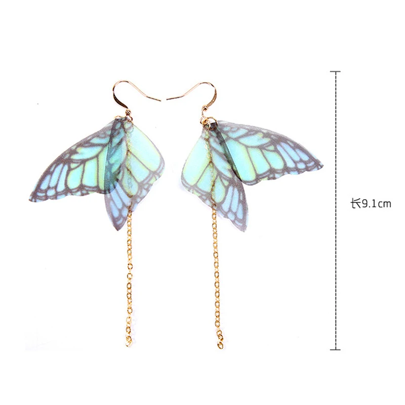 Crazy Feng, модные женские висячие серьги в виде крыльев бабочки, золотые серьги с длинной цепочкой и кисточками, Висячие богемные ювелирные изделия, Brincos