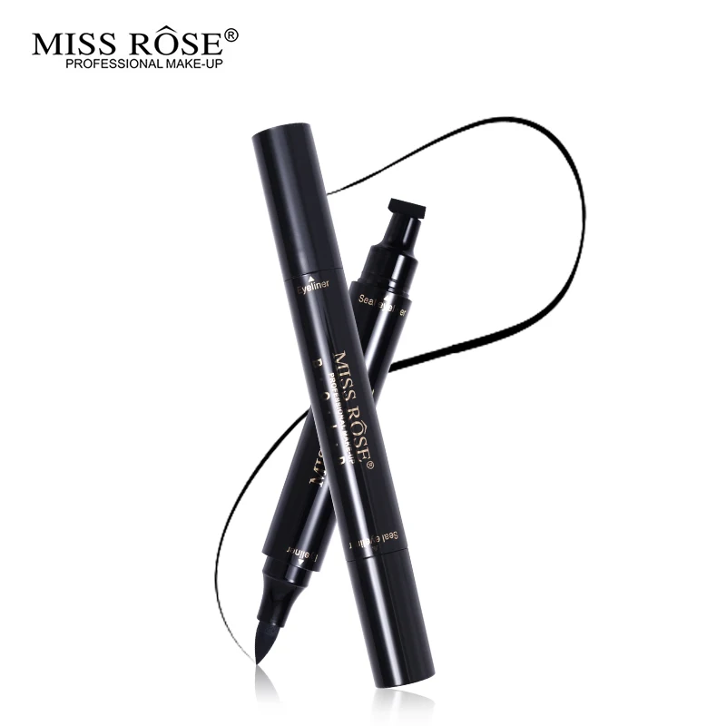 Жидкая подводка для глаз Miss Rose карандаш с штампом водостойкая Черная Подводка