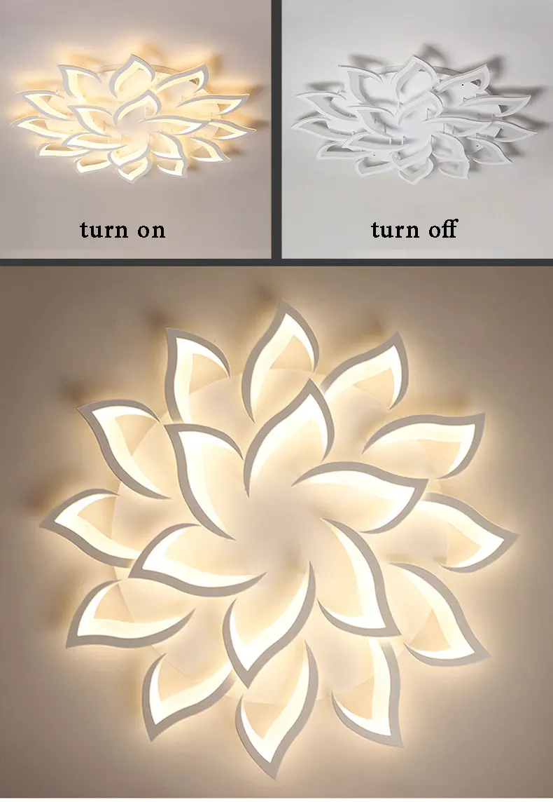 Современный светодиодный потолочный светильник для дома, гостиной, спальни, столовой, светильник, белая акриловая люстра, потолочный светильник