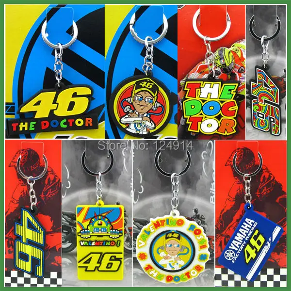 Free Shipping 5pcs/lot Doctor VR46 VR 46 3D Rubber Motorcycle Car Key Chain Keychain PVC Auto Brand Logo Rings Keyring | Автомобили и