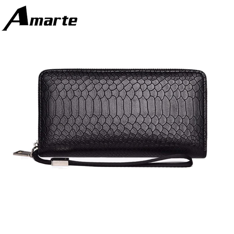 

2019 Long Clutch Wallet Phone Pocket Snake Simple Soft Leather Wallet New Design Dollar Slim Purse Money Clip Wallet