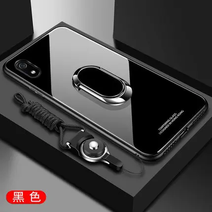 

For Huawei Y5 2019 Case Hard Tempered Glass With Stand Ring Magnet Protective Back Cover Case for huawei y5 2019 phone shell