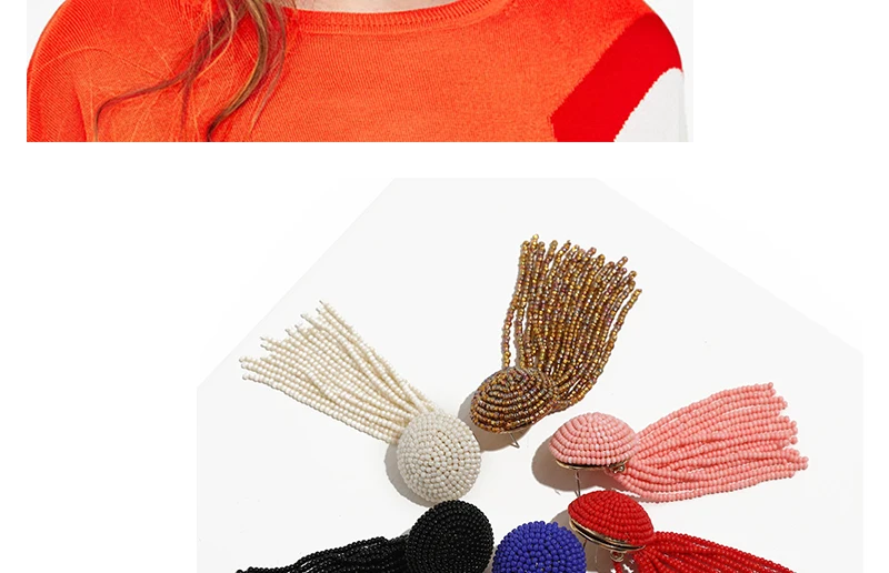 Bohemian Long Beaded Earrings Tassels Brincos Dangling Earrings For Women Resin Acrylic Drop Earings Fashion Jewelry (2)