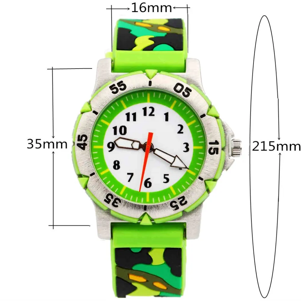 PENGNATATE детские часы милые подарки для мальчиков модный силиконовый Камуфляжный браслет наручные часы детские 3D мультфильм часы для мальчиков и девочек
