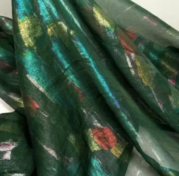 Шифоновая бронзовая ткань 30D тонкая ткань мягкое цветное бронзовое дышащее платье своими руками ткань 100 см* 150 см - Цвет: dark green