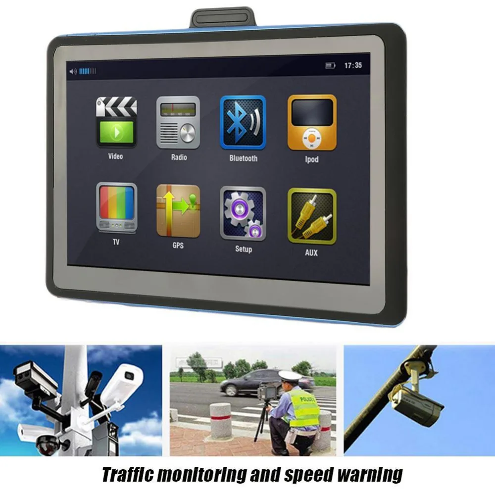 7 Inch LCD Display Car GPS Navigation SAT NAV 8GB Navigator with Sunshade
