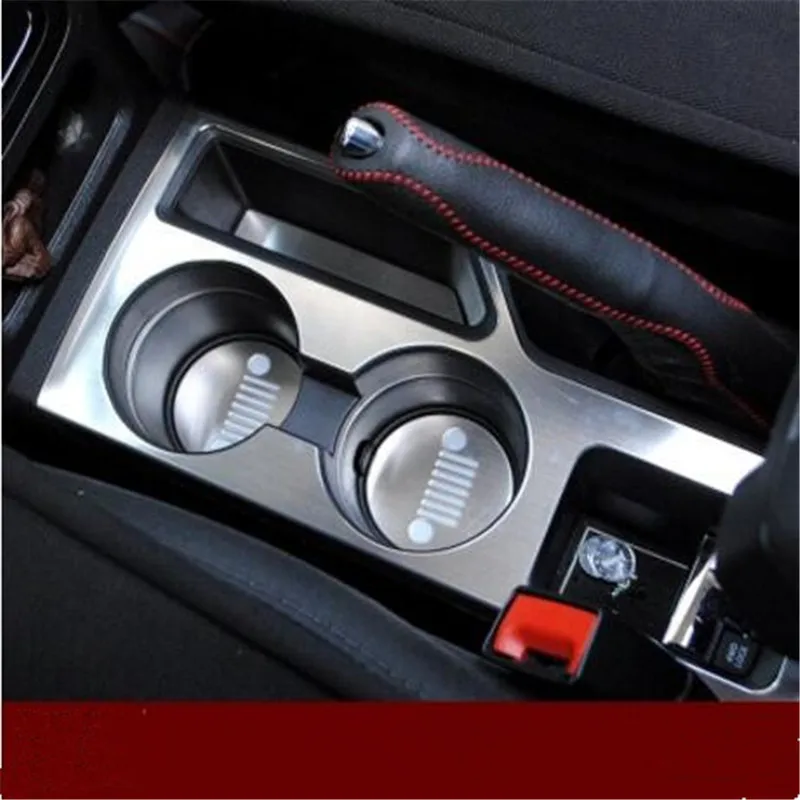 

car-styling Inner Accessories Center Console Cup Holder Panel Molding Trim Cover for Jeep Compass Patriot 2011-2016