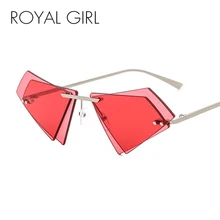 Королевский Девушка Уникальный оправы солнцезащитных очков Для женщин Для мужчин небольшой Треугольники Красный Желтый Розовый Солнцезащитные очки карамельного Цвета двойные линзы оттенки ss005