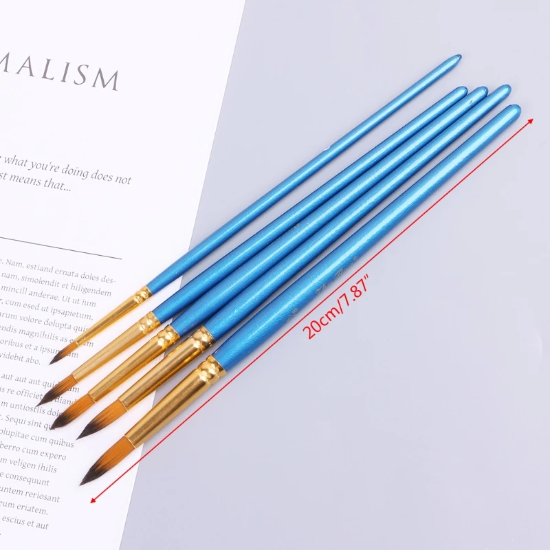 

5 pcs/SET Professional Sable Hair Artist Round Pointed Paint Brushes Set for Artist Watercolor Drawing Acrylic Oil Painting