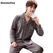 Мужские пижамные комплекты с длинным рукавом и рисунком, толстая Мужская пижама, пижама для сна и отдыха, одежда