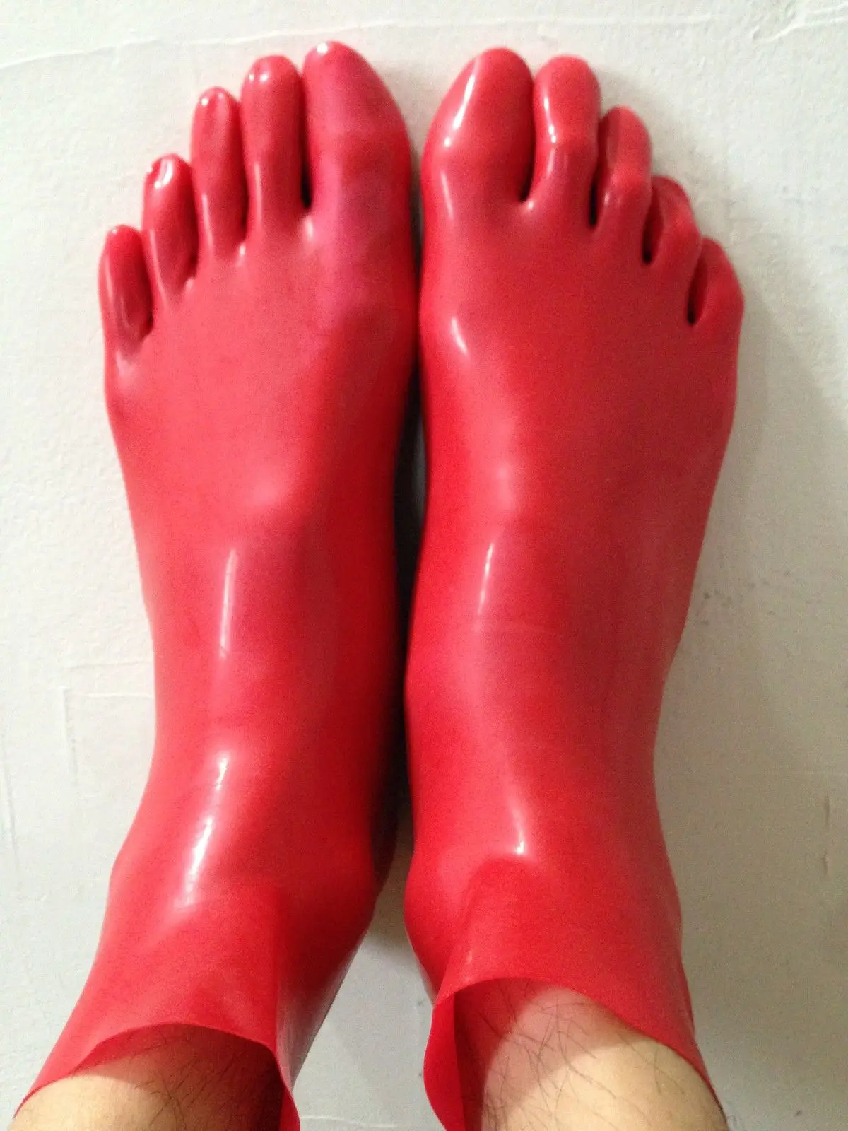 Latex Rubber Gummi five finger socks Schwarze Finger-Socken