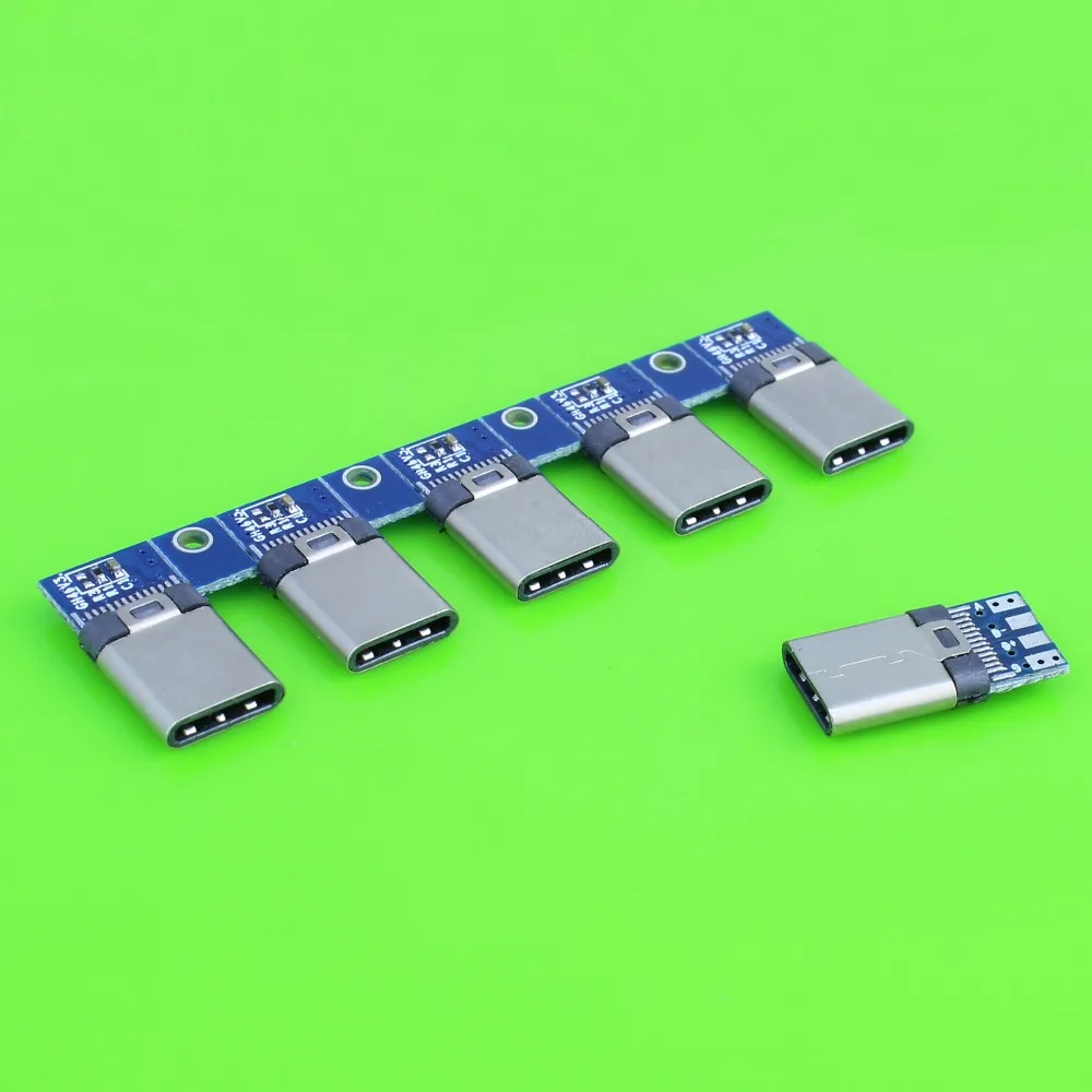 

5pcs DIY 24pin USB 3.1 Type C USB-C Male Plug Connector SMT type With PC
